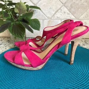 ISOLA PINK SUEDE SANDALS HEELS 9 1/2